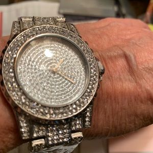 Glam and Glitz Watch for Ladies or Men in silver